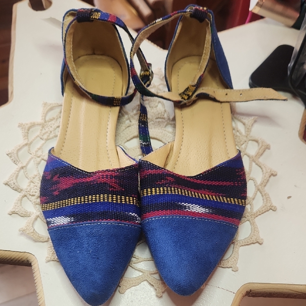 Blue Patterned Women's Shoes